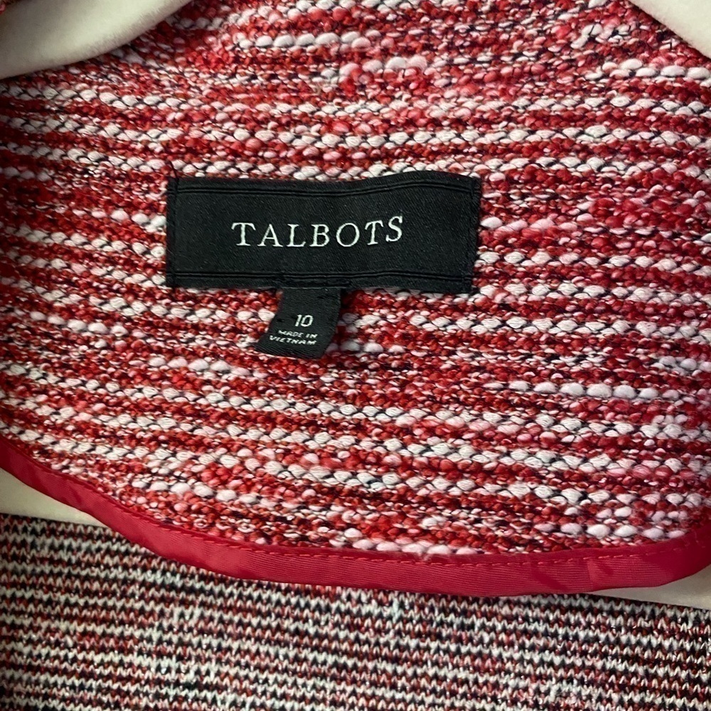 - Talbots Red Tweed Blazer - Picture 3 of 4
